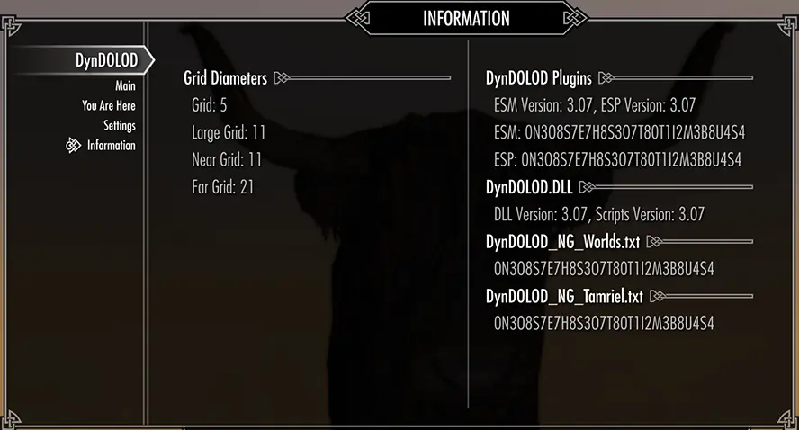 DynDOLOD SkyUI MCM Information Page